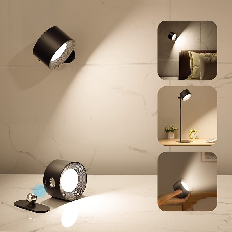 Non punching magnetic wall lamp USB charging LED night light adjustable eye protection bedside reading light