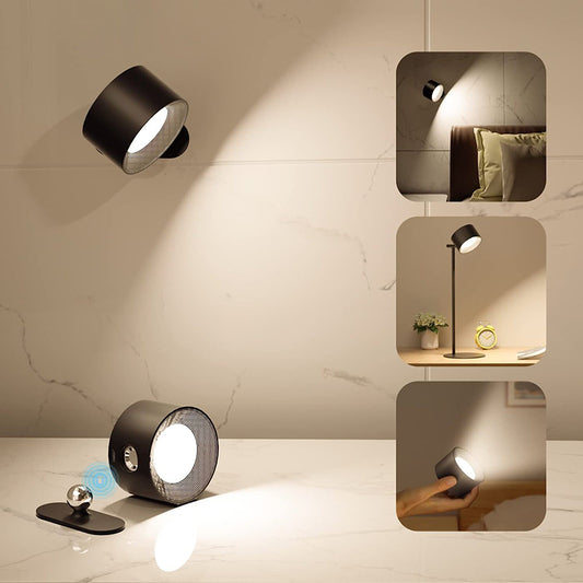 Non punching magnetic wall lamp USB charging LED night light adjustable eye protection bedside reading light