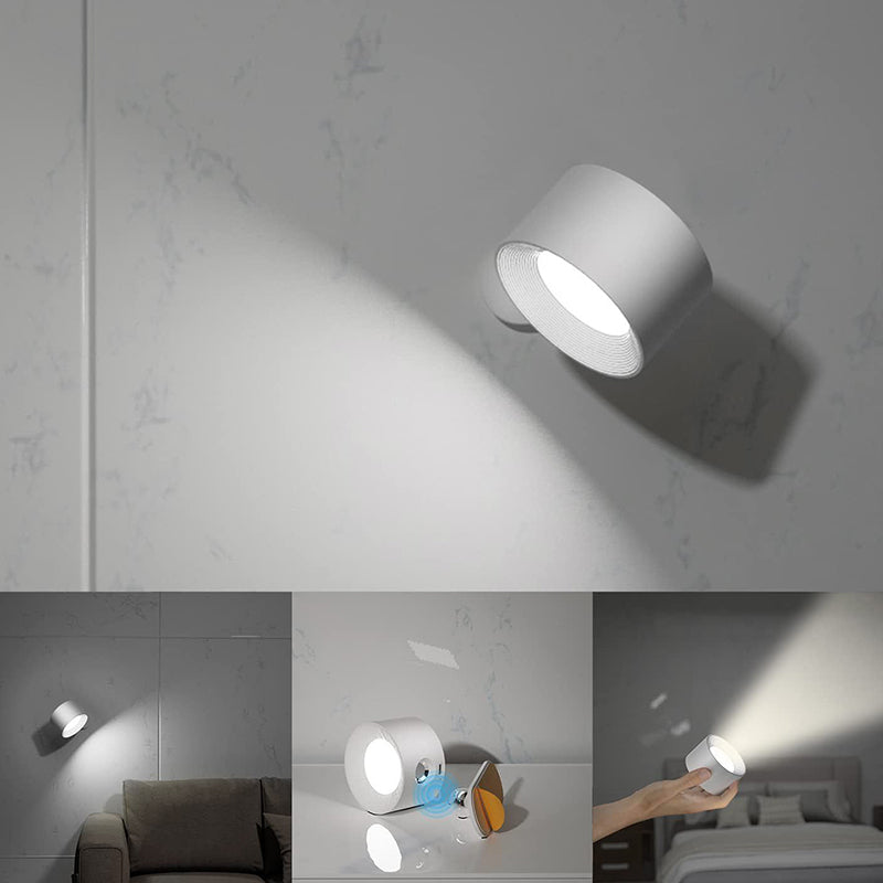 Non punching magnetic wall lamp USB charging LED night light adjustable eye protection bedside reading light