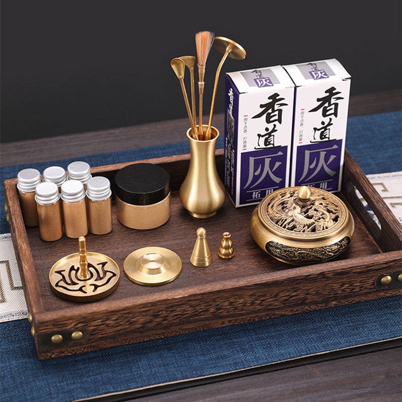 Pure Copper Incense Road Tools Beginner Level Set Incense Seal Script Tools Incense Ash Press Powder Incense Seal