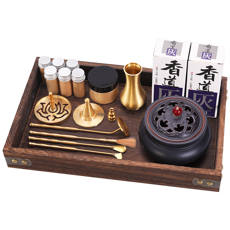 Pure Copper Incense Road Tools Beginner Level Set Incense Seal Script Tools Incense Ash Press Powder Incense Seal