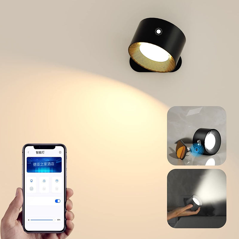 Non punching magnetic wall lamp USB charging LED night light adjustable eye protection bedside reading light