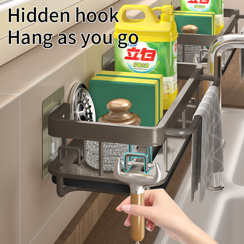 Wipe Rack Kitchen Storage Rack Without Punching Shelves Wall Mounted Spice Rack Home Drainert