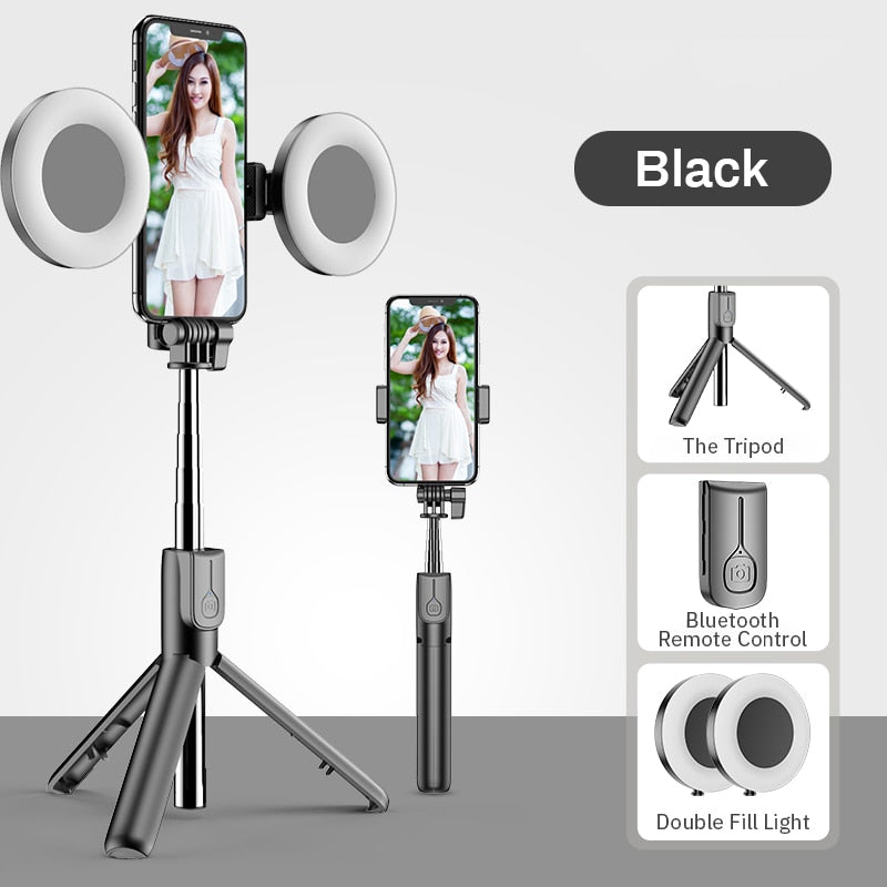 Wireless Bluetooth-compatible Selfie Stick with Led Ring Light