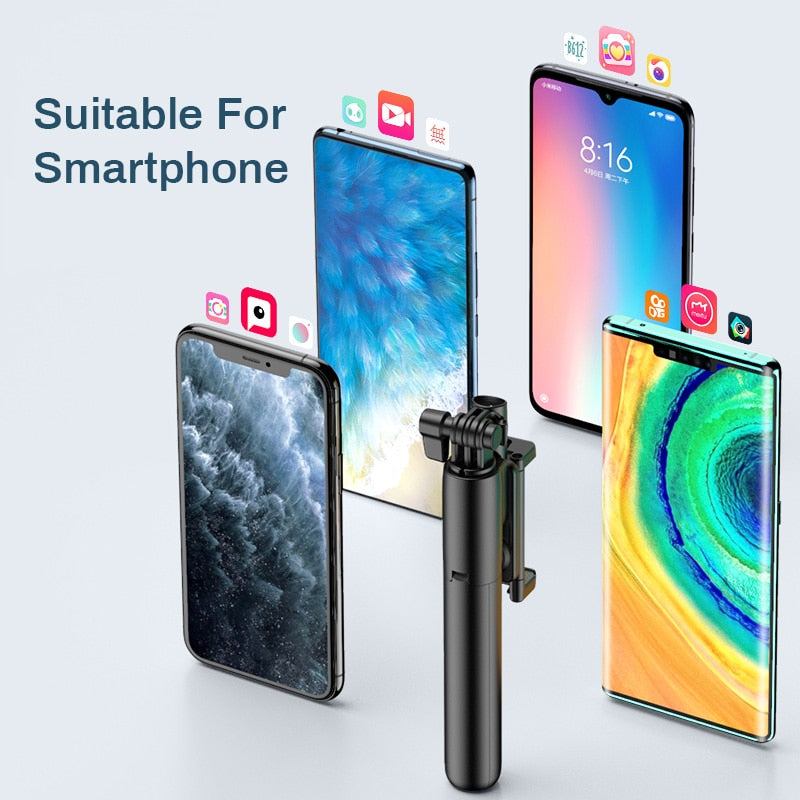 Wireless Bluetooth-compatible Selfie Stick with Led Ring Light