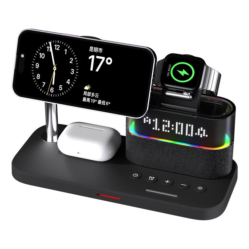 Magnetic wireless charger 3-in-1 wireless charging clock wireless charger suitable for Apple