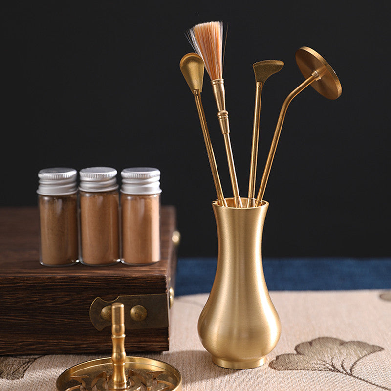 Pure Copper Incense Road Tools Beginner Level Set Incense Seal Script Tools Incense Ash Press Powder Incense Seal