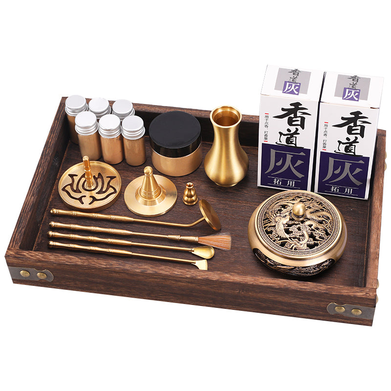 Pure Copper Incense Road Tools Beginner Level Set Incense Seal Script Tools Incense Ash Press Powder Incense Seal