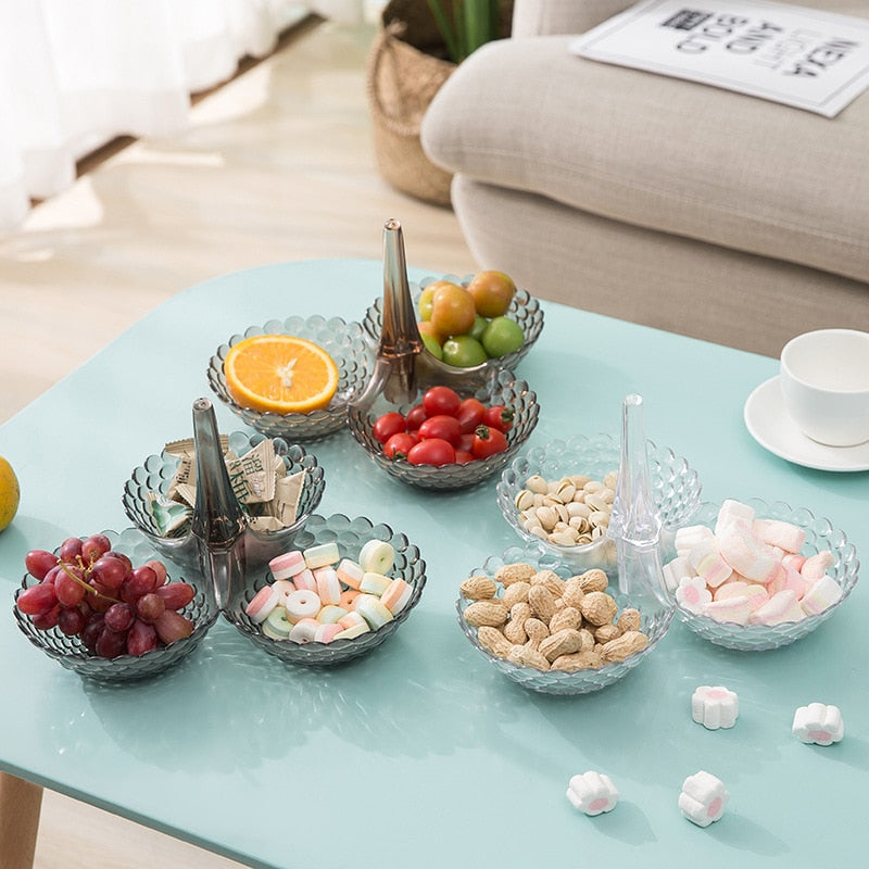 Stacked  European Storage Tray Multi-layer Plastic Plate Dried Fruit Snack Platter Bowl