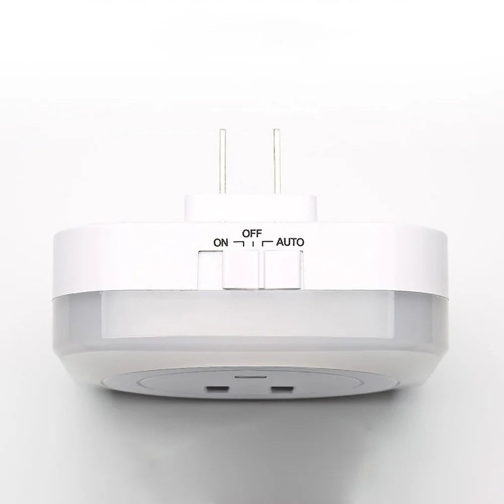 1 Pc LED Lamp Light Control Night Light with Double USB Bedside Charger Night Light with US Plug (White)