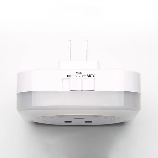 1 Pc LED Lamp Light Control Night Light with Double USB Bedside Charger Night Light with US Plug (White)