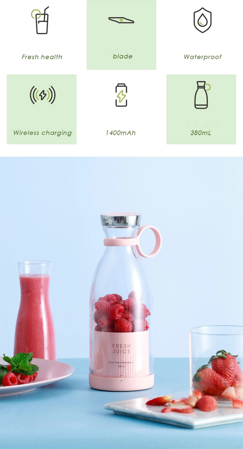 Portable Electric Juicer Cup — USB Rechargeable Mini Blender